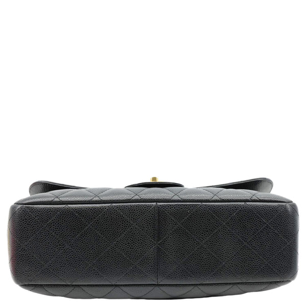 CHANEL Classic Flap Quilted Caviar Leather Shoulder Bag Black