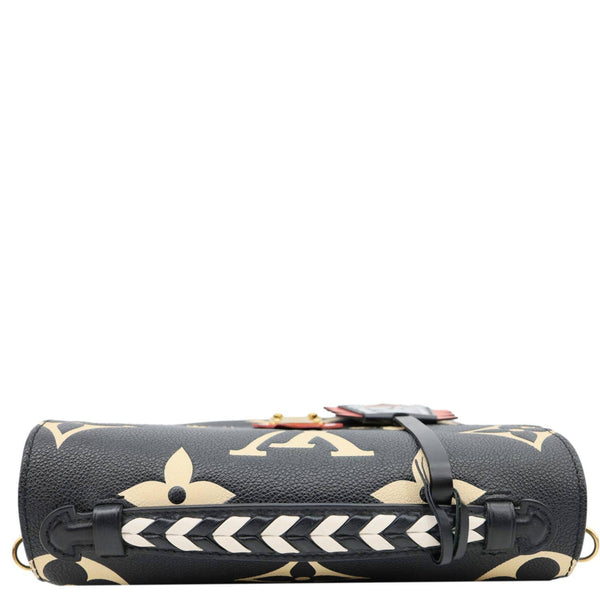 LOUIS VUITTON Metis Pochette Crafty Giant Monogram Empreinte Leather Crossbody Bag Black