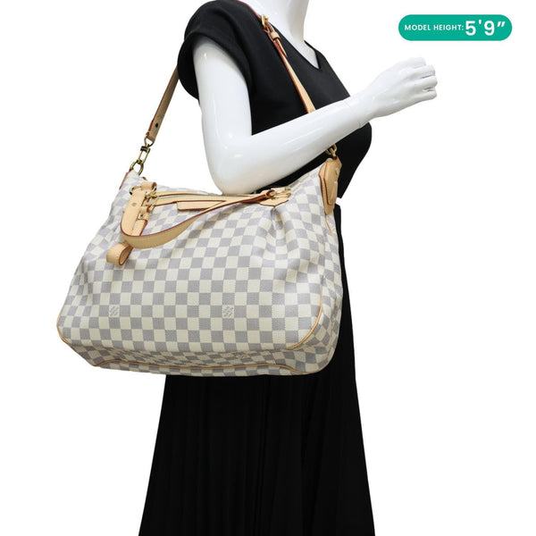 LOUIS VUITTON Evora MM Damier Azur Tote Shoulder Bag White