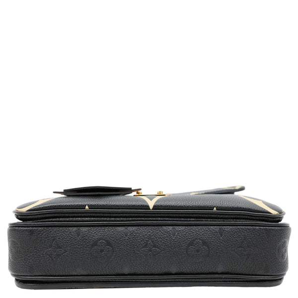 LOUIS VUITTON Metis Pochette Crafty Giant Monogram Empreinte Leather Crossbody Bag Black