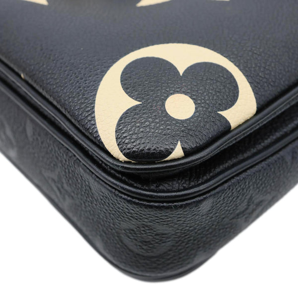 LOUIS VUITTON Metis Pochette Crafty Giant Monogram Empreinte Leather Crossbody Bag Black