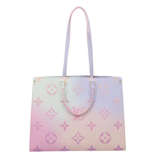 LOUIS VUITTON Onthego GM Monogram Giant Canvas Tote Bag Sunrise Pastel