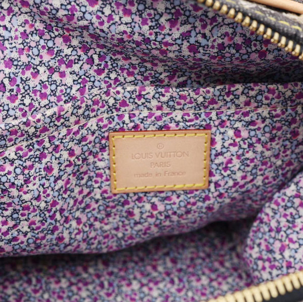 LOUIS VUITTON Speedy Monogram Denim Patchwork Satchel Bag Black