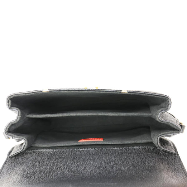 LOUIS VUITTON Metis Pochette Crafty Giant Monogram Empreinte Leather Crossbody Bag Black