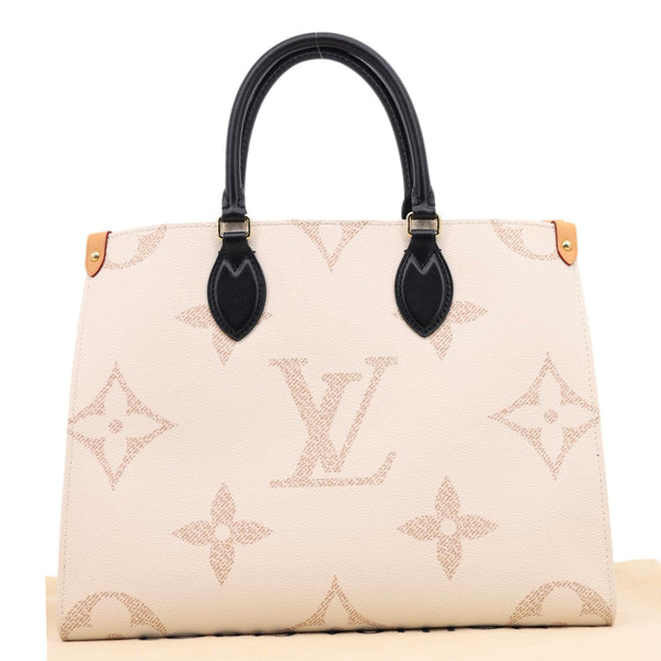 LOUIS VUITTON Onthego MM Giant Monogram Dune Tote Bag Cream