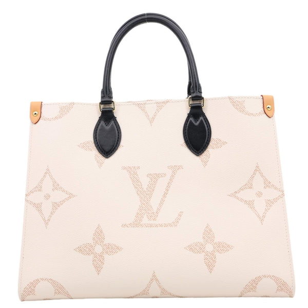 LOUIS VUITTON Onthego MM Giant Monogram Dune Tote Bag Cream