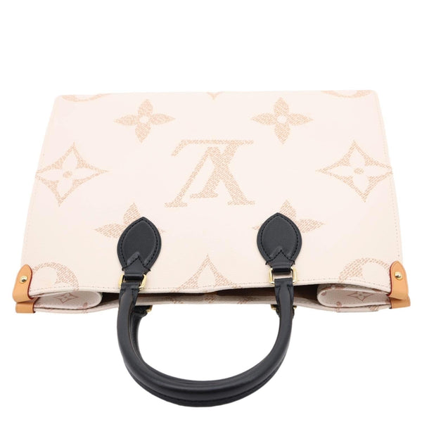 LOUIS VUITTON Onthego MM Giant Monogram Dune Tote Bag Cream