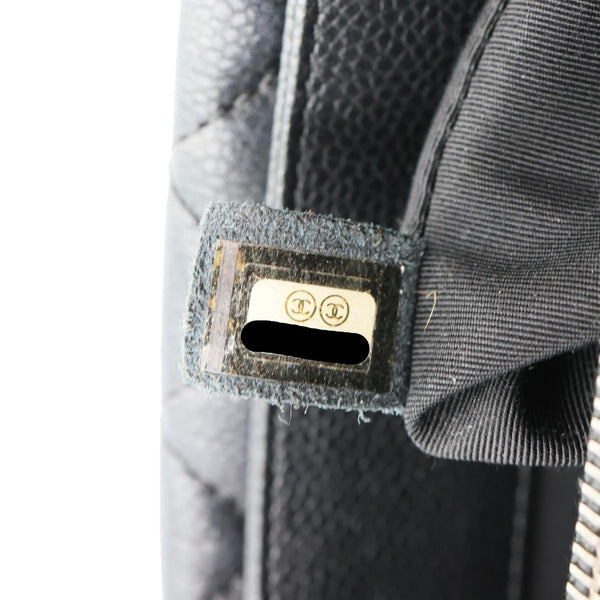 CHANEL City Rock Quilted Caviar Leather Shopping Tote Bag Black