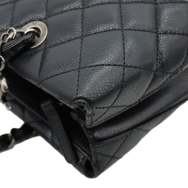 CHANEL City Rock Quilted Caviar Leather Shopping Tote Bag Black