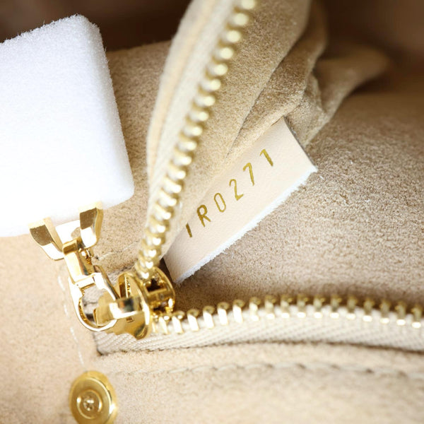 LOUIS VUITTON Petite Malle Souple Monogram Empreinte Leather Shoulder Bag Off White