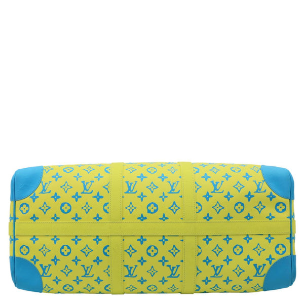 LOUIS VUITTON Playground Keepall 50 Bandouliere Monogram Canvas Travel Bag Neon Yellow