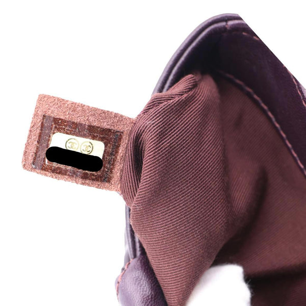 CHANEL Fold Up Again Quilted Lambskin Leather Clutch Purple