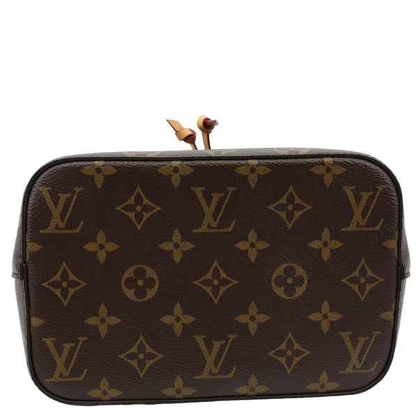 LOUIS VUITTON Neonoe BB Monogram Shearling Trimmed Bucket Bag Brown
