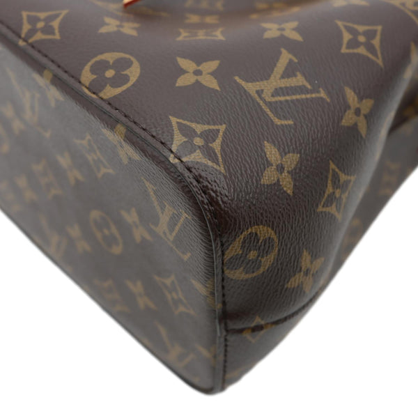 LOUIS VUITTON Neonoe BB Monogram Shearling Trimmed Bucket Bag Brown