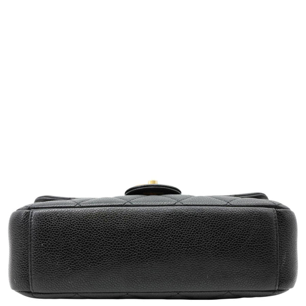 CHANEL Chain Soul Flap Quilted Caviar Leather Crossbody Bag Black