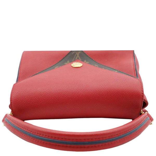 LOUIS VUITTON Double V Grained Leather Monogram Shoulder Bag Rubis