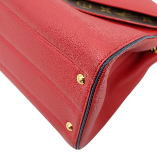 LOUIS VUITTON Double V Grained Leather Monogram Shoulder Bag Rubis