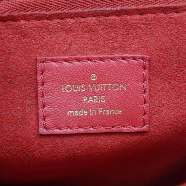 LOUIS VUITTON Double V Grained Leather Monogram Shoulder Bag Rubis