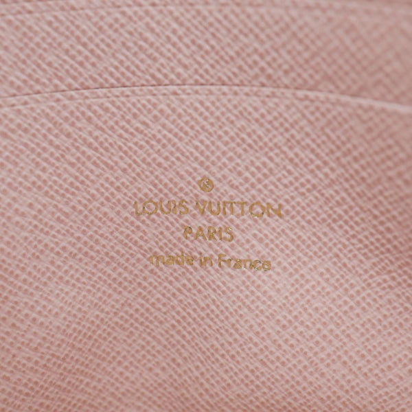 LOUIS VUITTON Double Zip Pochette Damier Azur Crossbody Bag Rose Ballerine