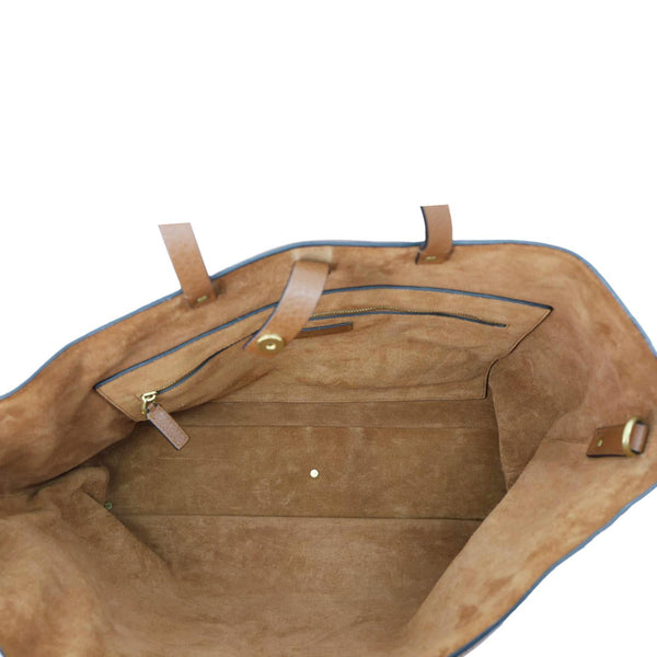 VALENTINO Roman Stud Large Leather Tote Bag Saddle Brown