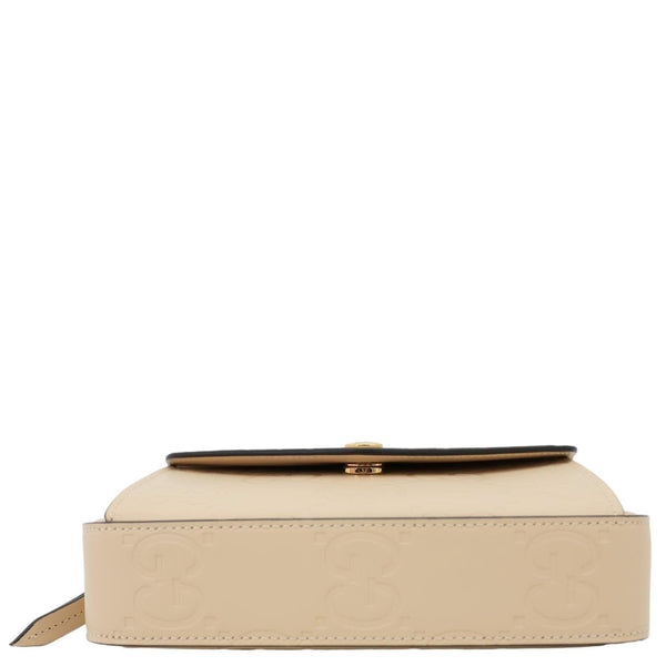 GUCCI Gilbert Mini Monogram Calfskin Leather Crossbody Bag Beige 781554