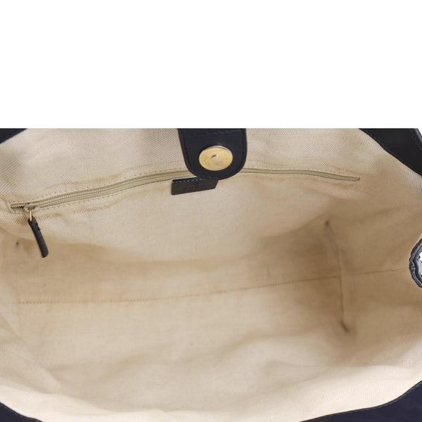 GUCCI Sukey Medium GG Canvas Tote Bag Navy Blue 211944