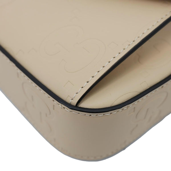 GUCCI Gilbert Mini Monogram Calfskin Leather Crossbody Bag Beige 781554