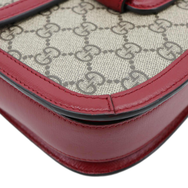 GUCCI Horsebit 1955 GG Supreme Canvas Shoulder Bag Beige 602204