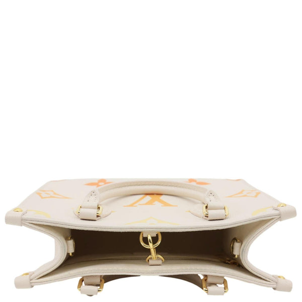 LOUIS VUITTON Onthego PM Monogram Empreinte Tote Bag Beige