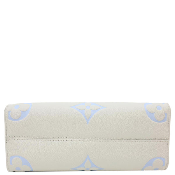 LOUIS VUITTON Onthego PM Giant Monogram Empreinte Leather Tote Shoulder Bag Cream