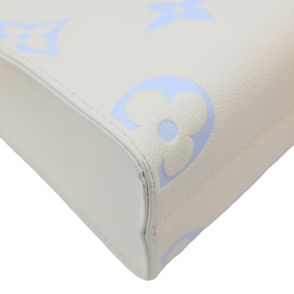 LOUIS VUITTON Onthego PM Giant Monogram Empreinte Leather Tote Shoulder Bag Cream