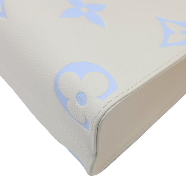 LOUIS VUITTON Onthego PM Giant Monogram Empreinte Leather Tote Shoulder Bag Cream