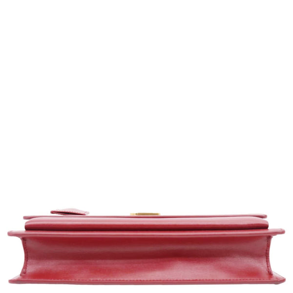 YVES SAINT LAURENT Monogram Sunset Leather Satchel Crossbody Bag Red