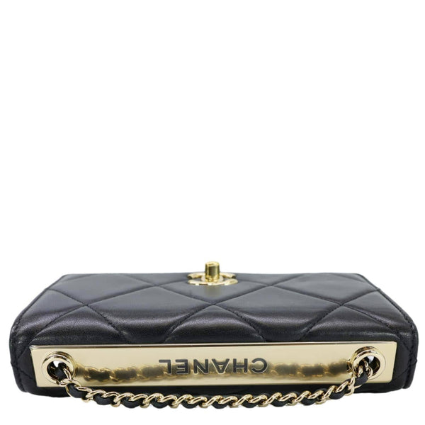 CHANEL Trendy CC Quilted Leather Wallet On Chain Crossbody Bag Black