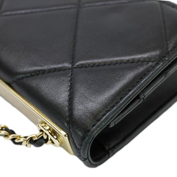 CHANEL Trendy CC Quilted Leather Wallet On Chain Crossbody Bag Black