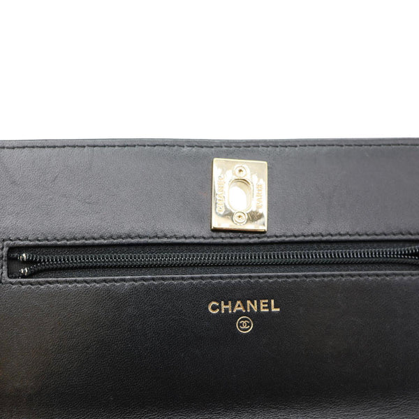 CHANEL Trendy CC Quilted Leather Wallet On Chain Crossbody Bag Black