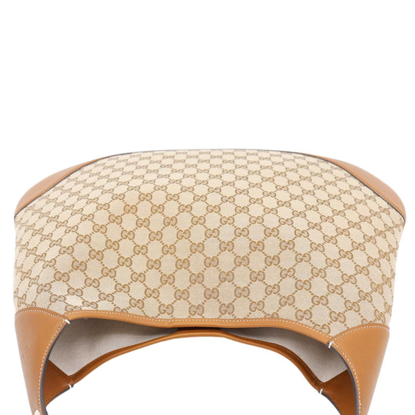 GUCCI B Large GG Supreme Canvas Shoulder Bag Beige 815924