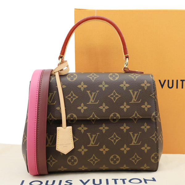 LOUIS VUITTON Cluny BB Monogram Canvas Crossbody Bag Brown