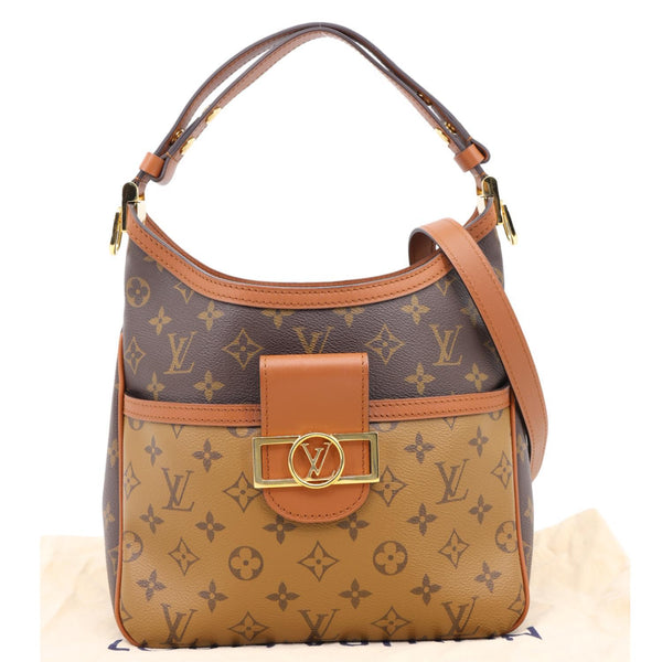 LOUIS VUITTON Dauphine Monogram Reverse Canvas Hobo Shoulder Bag Brown