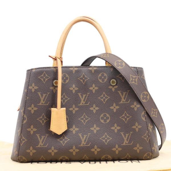 LOUIS VUITTON Montaigne BB Monogram Canvas Shoulder Bag Brown