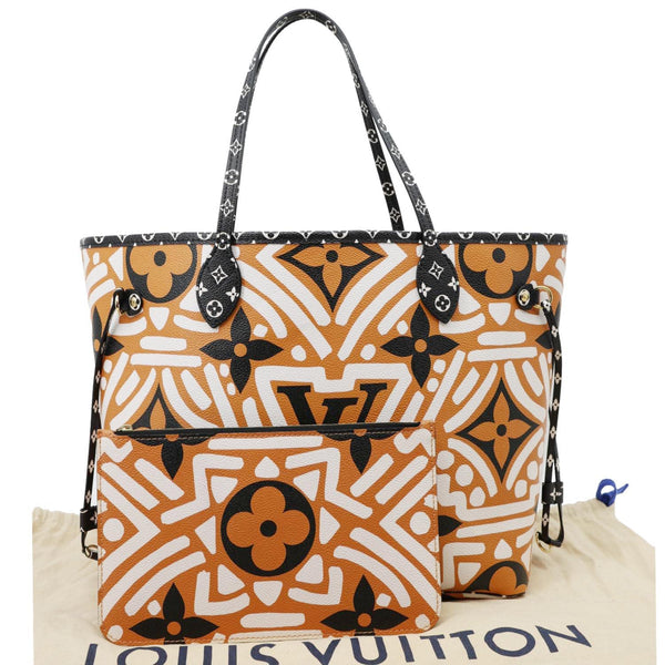 LOUIS VUITTON Neverfull Crafty MM Monogram Giant Canvas Tote Bag Caramel