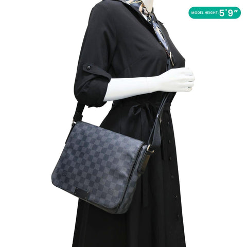 LOUIS VUITTON District PM Damier Graphite Messenger Bag Black
