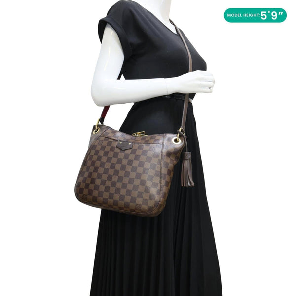 LOUIS VUITTON South Bank Besace Damier Ebene Crossbody Bag Brown