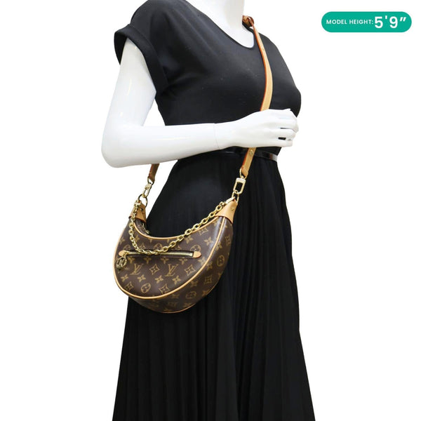 LOUIS VUITTON Loop Monogram Reverse Canvas Hobo Bag Brown