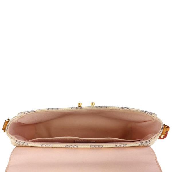 LOUIS VUITTON Croisette Damier Azur Satchel Crossbody Bag Rose Ballerine