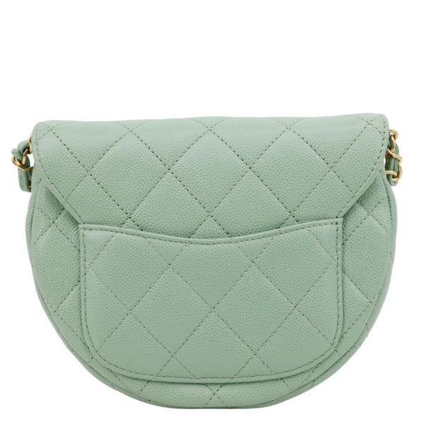 CHANEL Timeless Curved Flap Quilted Leather Chain Shoulder Bag Green