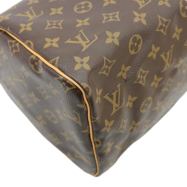 LOUIS VUITTON Speedy 30 Monogram Canvas Satchel Bag Brown