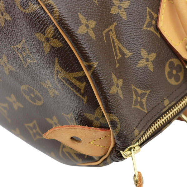 LOUIS VUITTON Speedy 30 Monogram Canvas Satchel Bag Brown