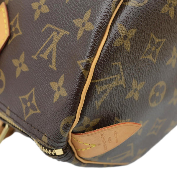 LOUIS VUITTON Speedy 30 Monogram Canvas Satchel Bag Brown