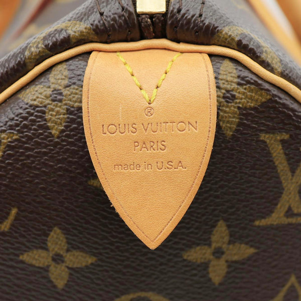 LOUIS VUITTON Speedy 30 Monogram Canvas Satchel Bag Brown